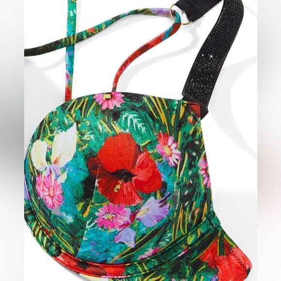 Victorias Secret Swim Bombshell Shine Strap Add-2-Cups Push Up Bikini Top 38DD - Picture 2 of 8